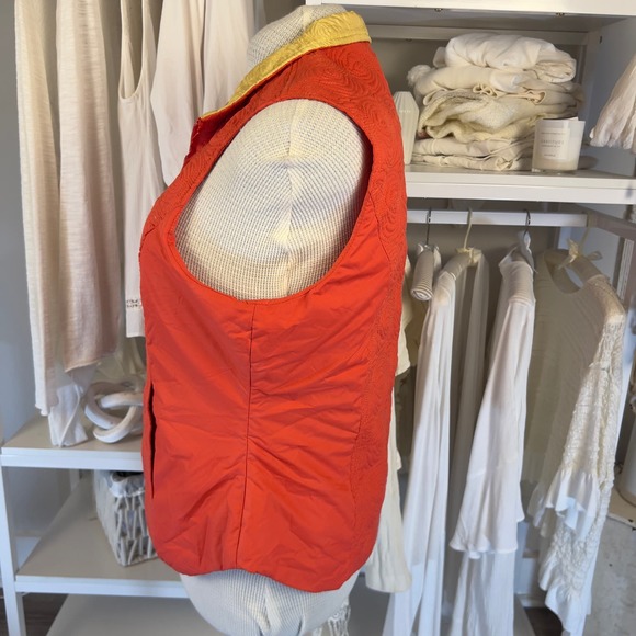 Coldwater Creek women's sz. large quilted vest beaded zip. fun whimsical #2187 - Picture 6 of 12